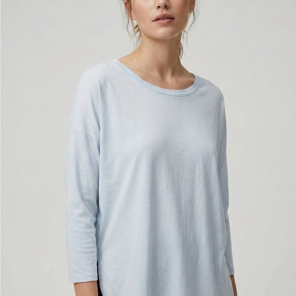 💙 Babaton‎ Aritzia Norris Tee T-Shirt Blue XS 3/4 Sleeve